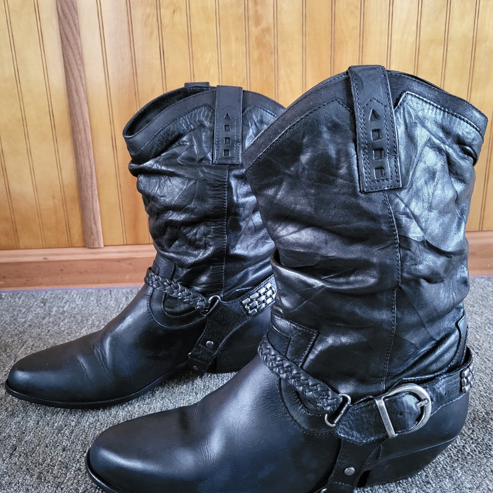 Black Leather Women's Boots